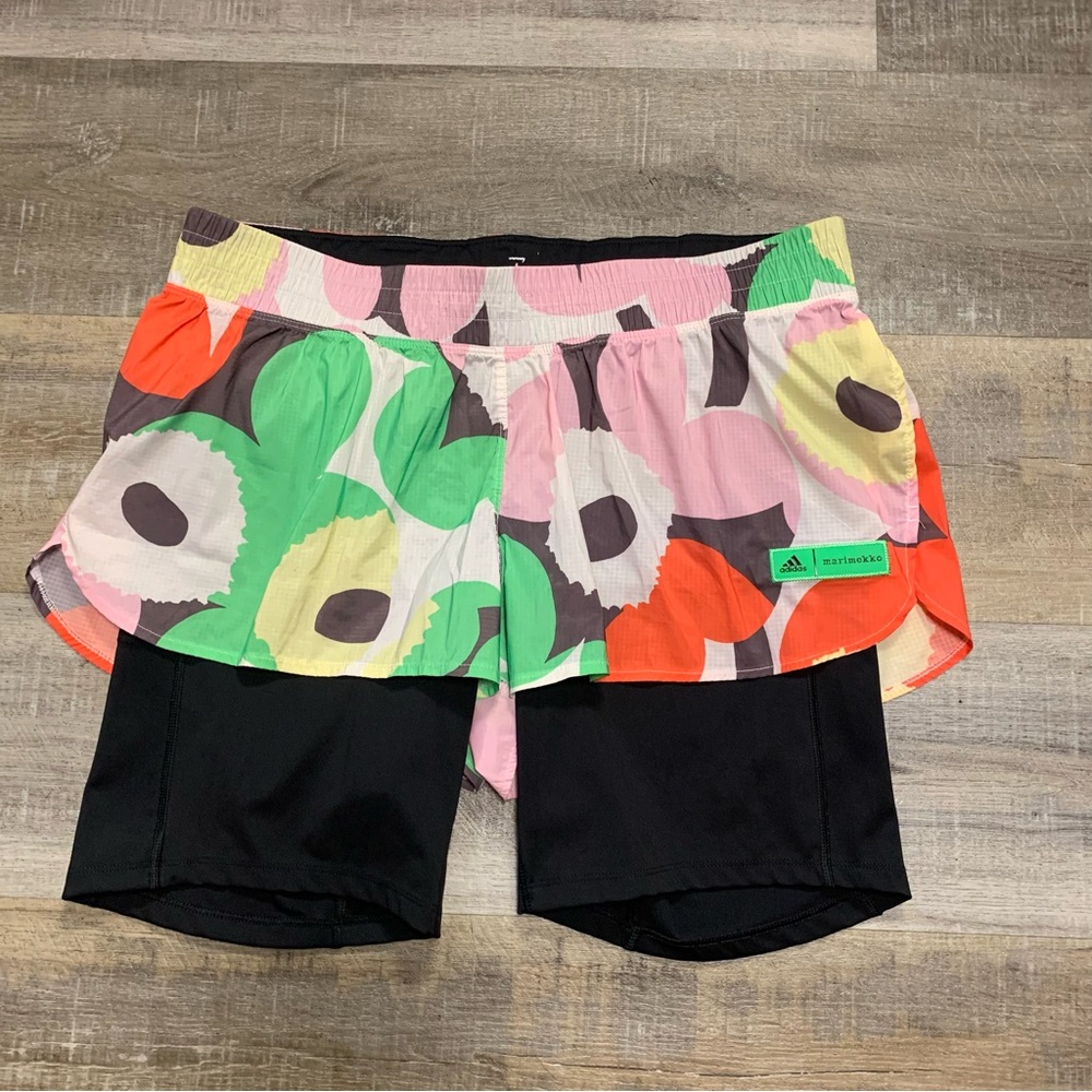 adidas x Marimekko Women's Floral Running Shorts Size Large